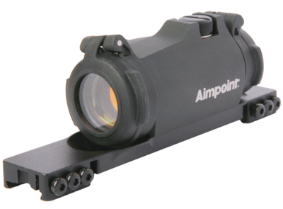 EDGAR Aimpoint H2 2MOA red dot sight mounted on Tikka T3 rifle, showcasing precision optics and durable mount.