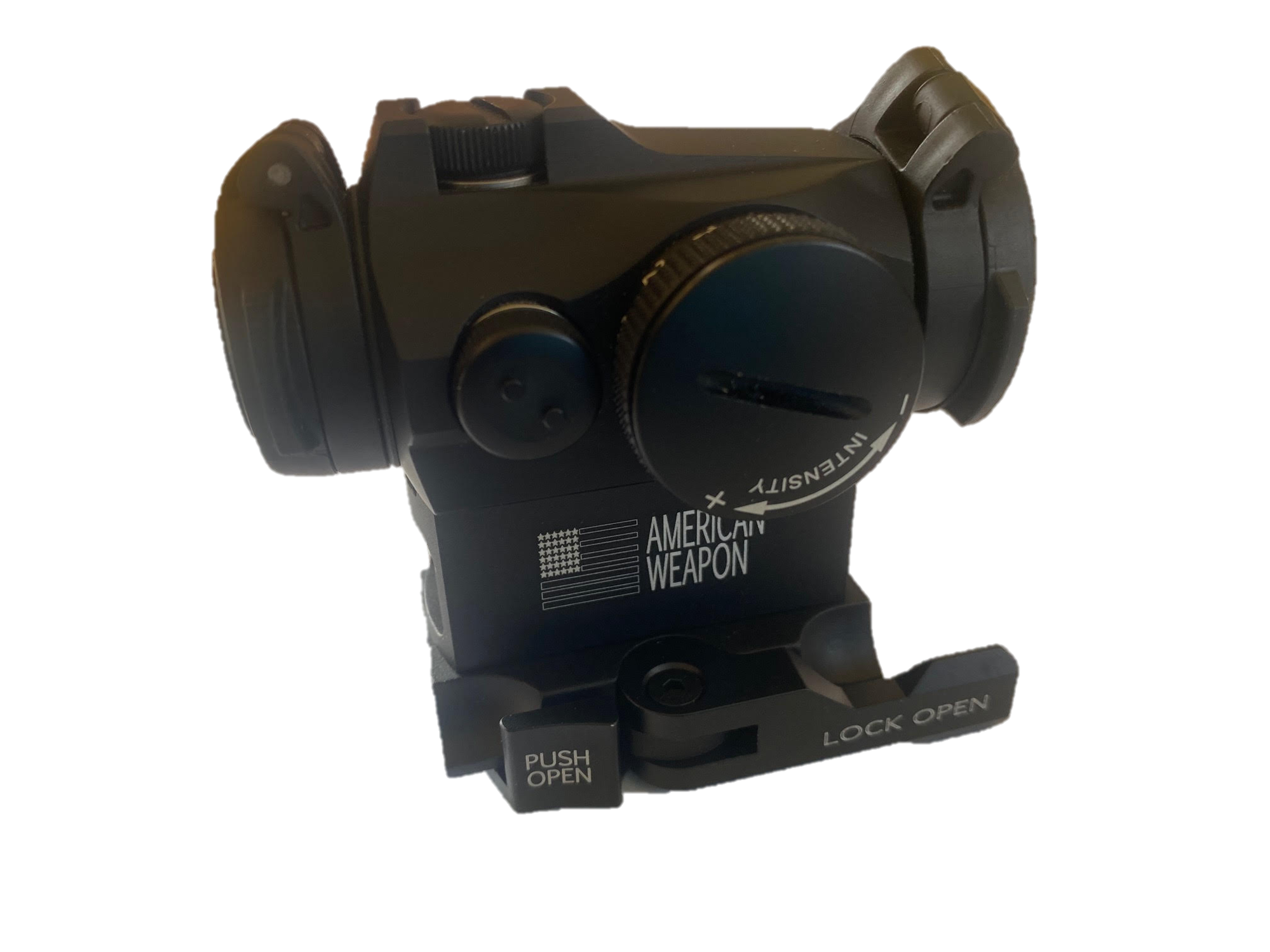 EDGAR Aimpoint H2 2MOA quick release mount on high Weaver/Picatinny rail for tactical firearms.