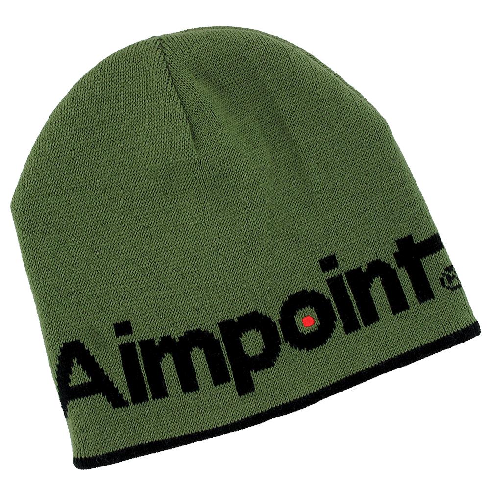 EDGAR AIMPOINT knitted beanie with interchangeable green and orange sections, warm winter hat with a snug fit and stylish design.
