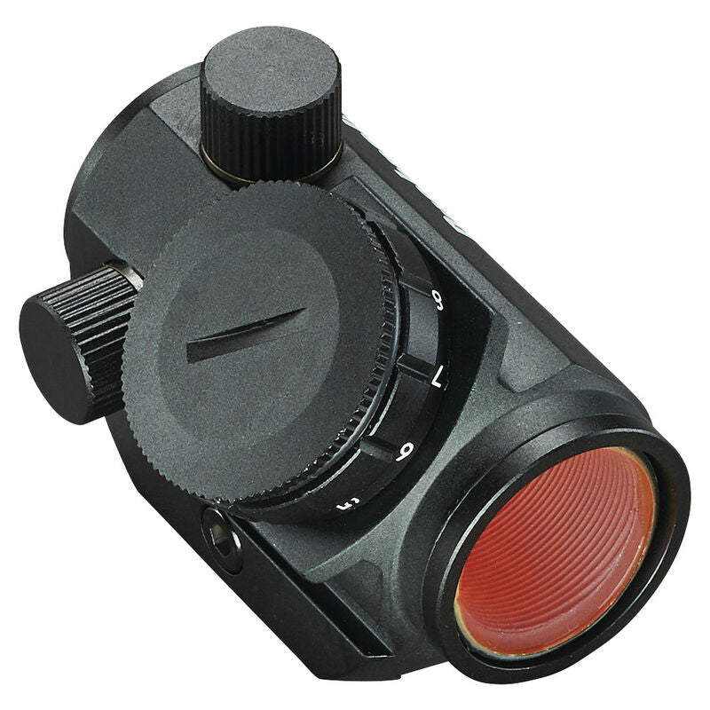 Edgar Bushnell Trophy TRS-25 red dot sight mounted on a firearm for precise aiming and quick target acquisition.