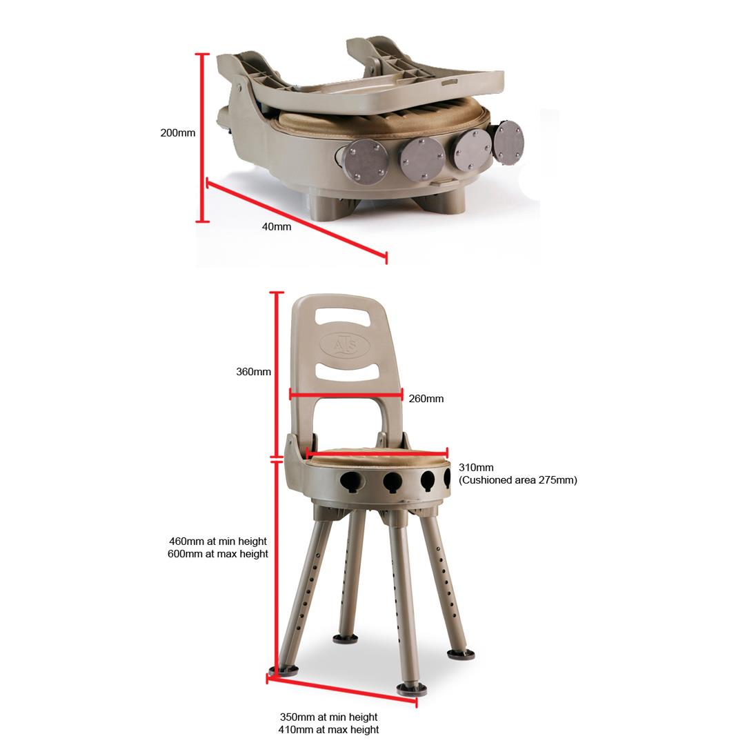 EDGAR Bergara folding shooting chair with all-terrain swivel seat, lightweight and portable for hunting or outdoor shooting activities.