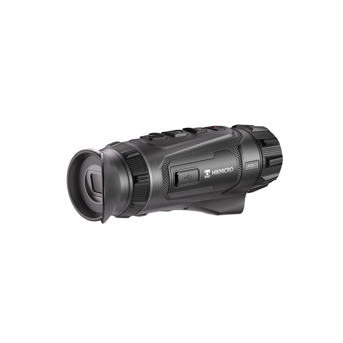 ELITE HIKMICRO Lynx LQ35L 3.0 35mm thermal monocular with laser rangefinder displaying thermal imaging in outdoor setting