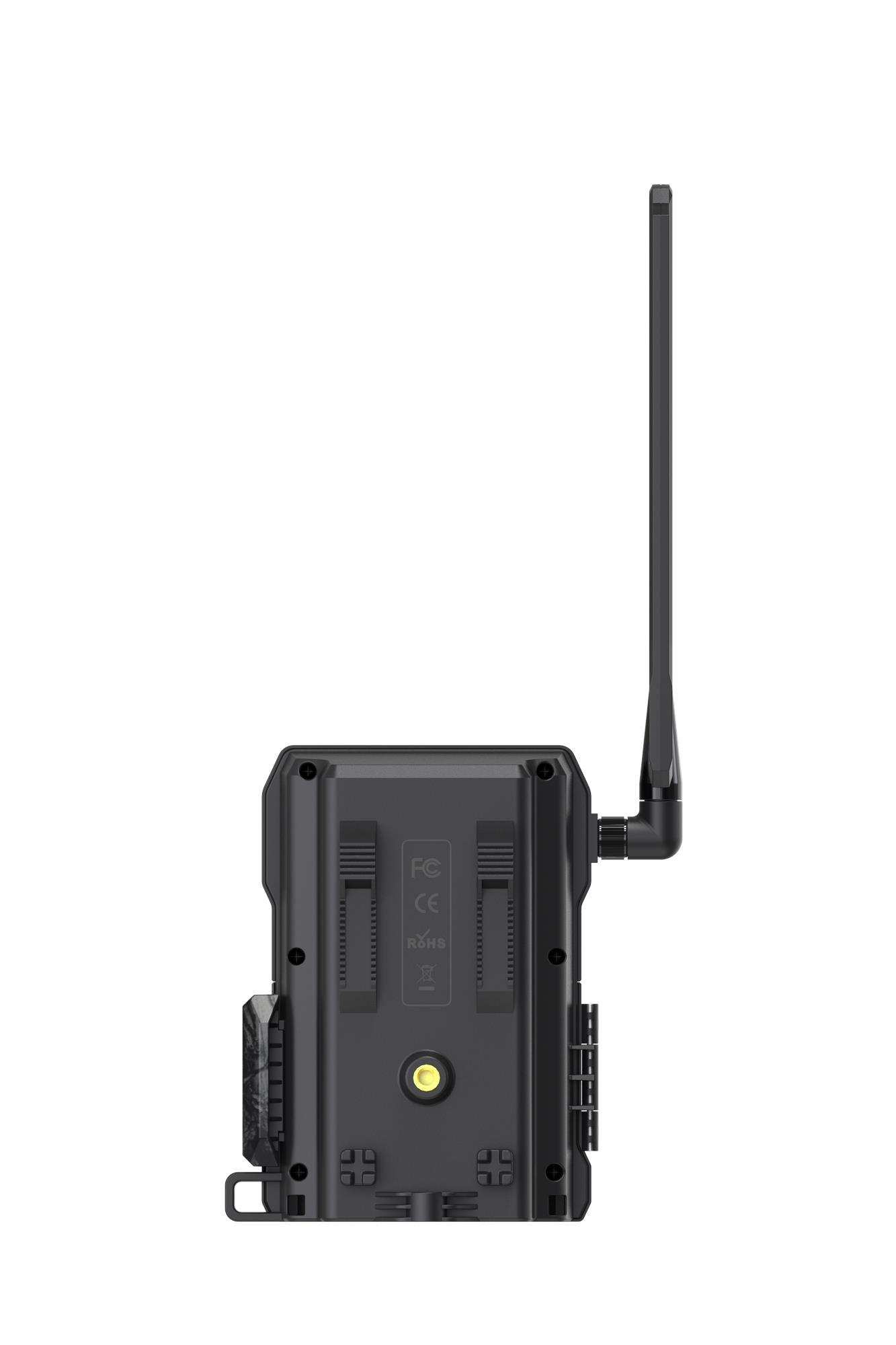 HIKMICRO Trail Camera M15 4G by ELITE showing outdoor setup with lens and infrared sensors in a natural environment.