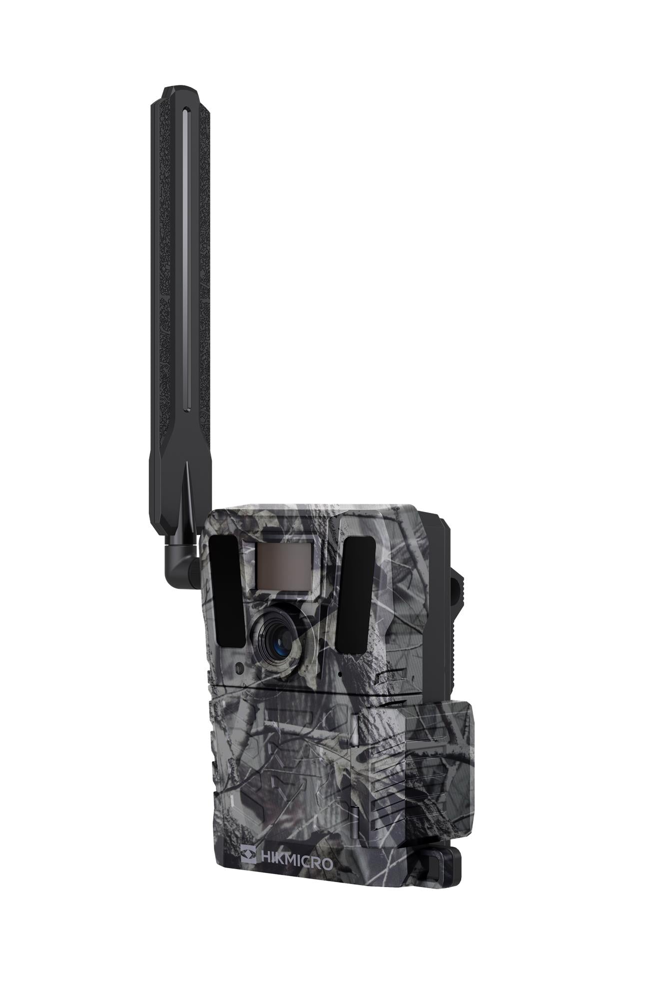 ELITE HIKMICRO Trail Camera M15 4G with black weatherproof housing and lens, designed for wildlife monitoring and outdoor security.