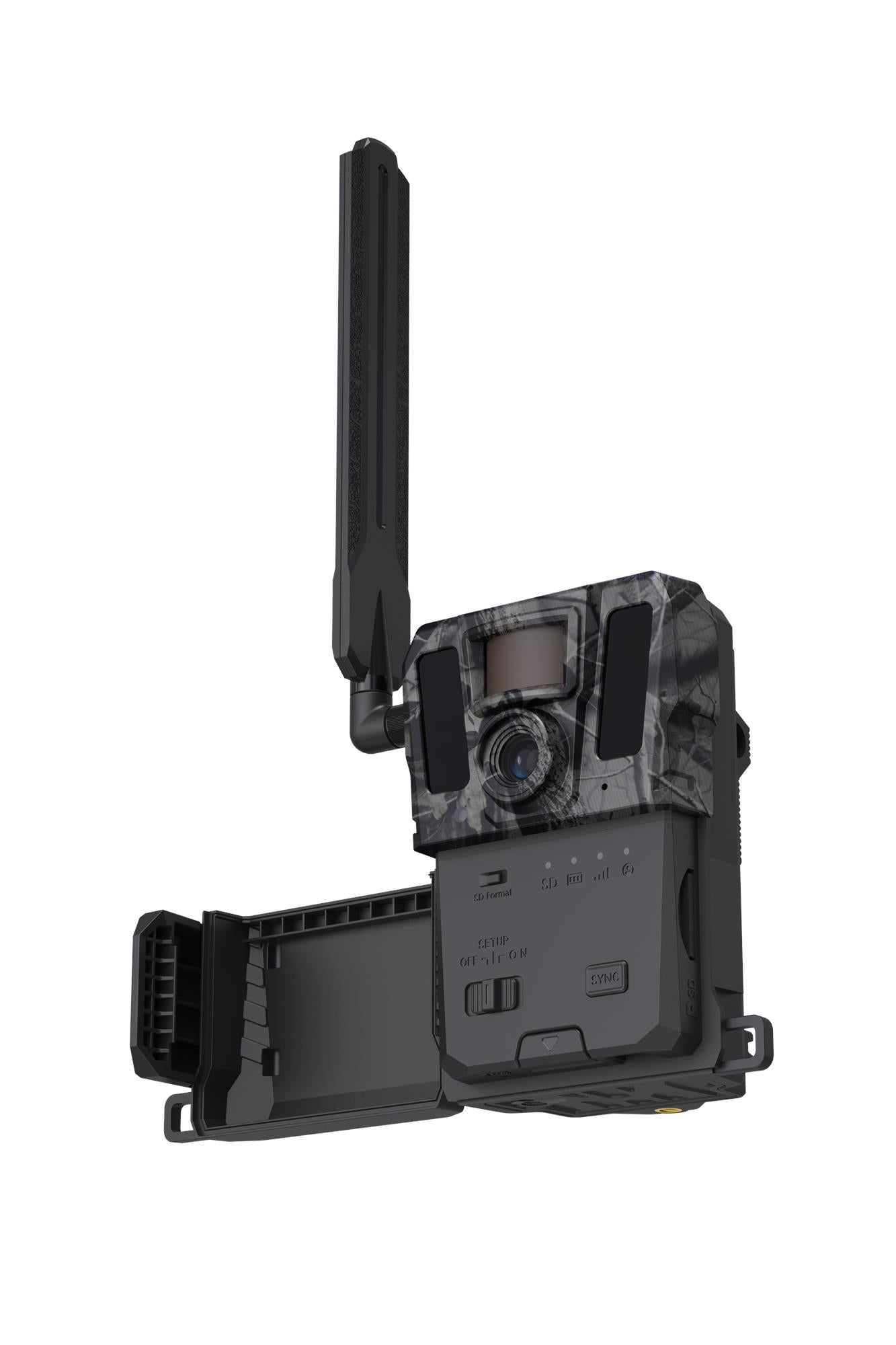 HIKMICRO Trail Camera M15 4G by ELITE, showing outdoor trail camera with lens, sensors, and weather-resistant body for wildlife monitoring.