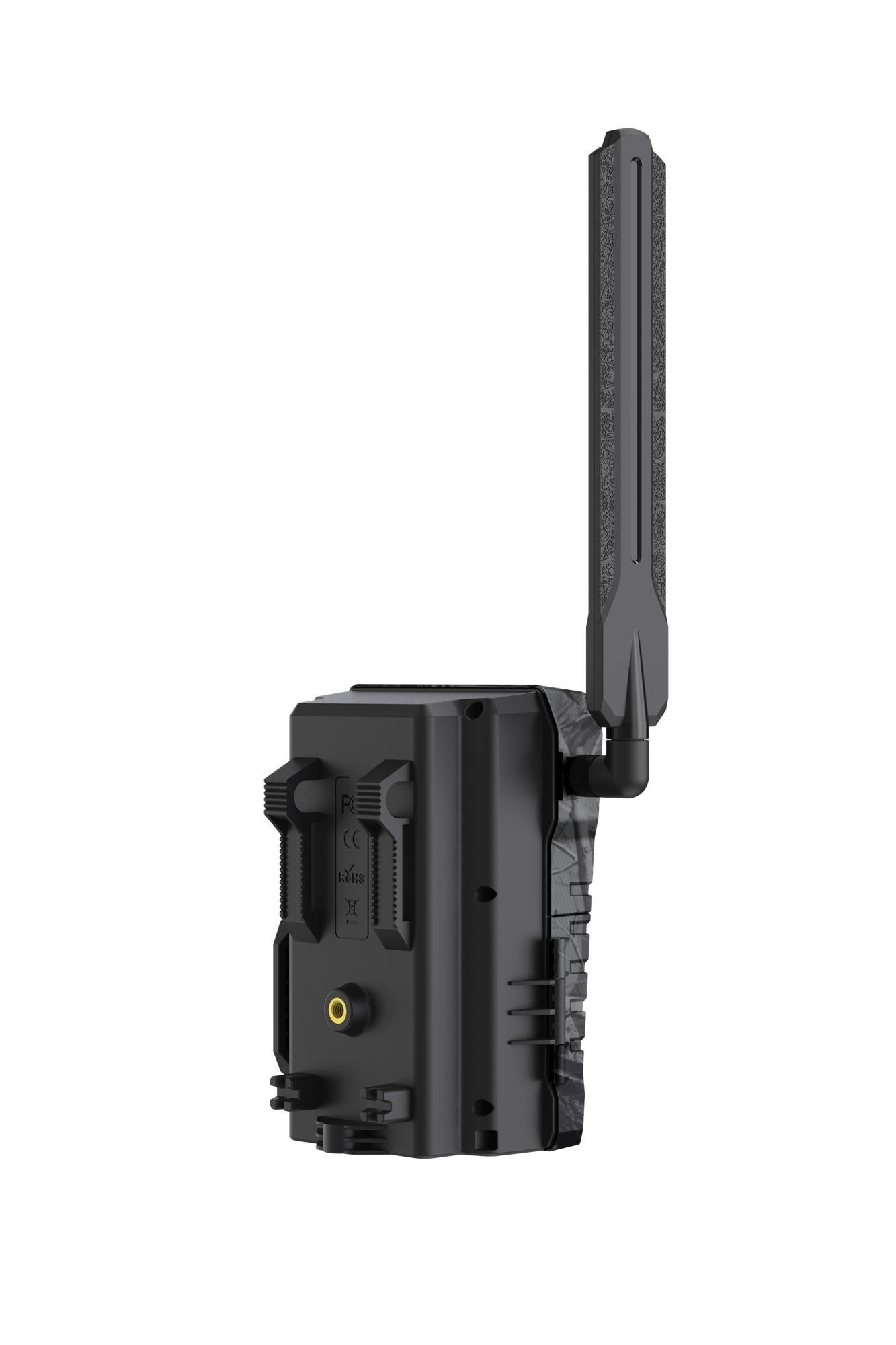 HIKMICRO Trail Camera M15 4G by ELITE showing the camera with black body, lens, and mounting strap in outdoor setting