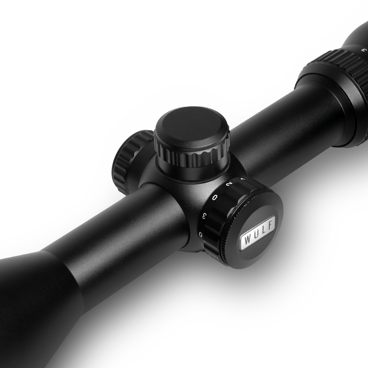 ELITE WULF Fireball rifle scope 3-9x50 AO SFP with 9-11mm mounting rings, showing the scope with adjustable turrets and lens.