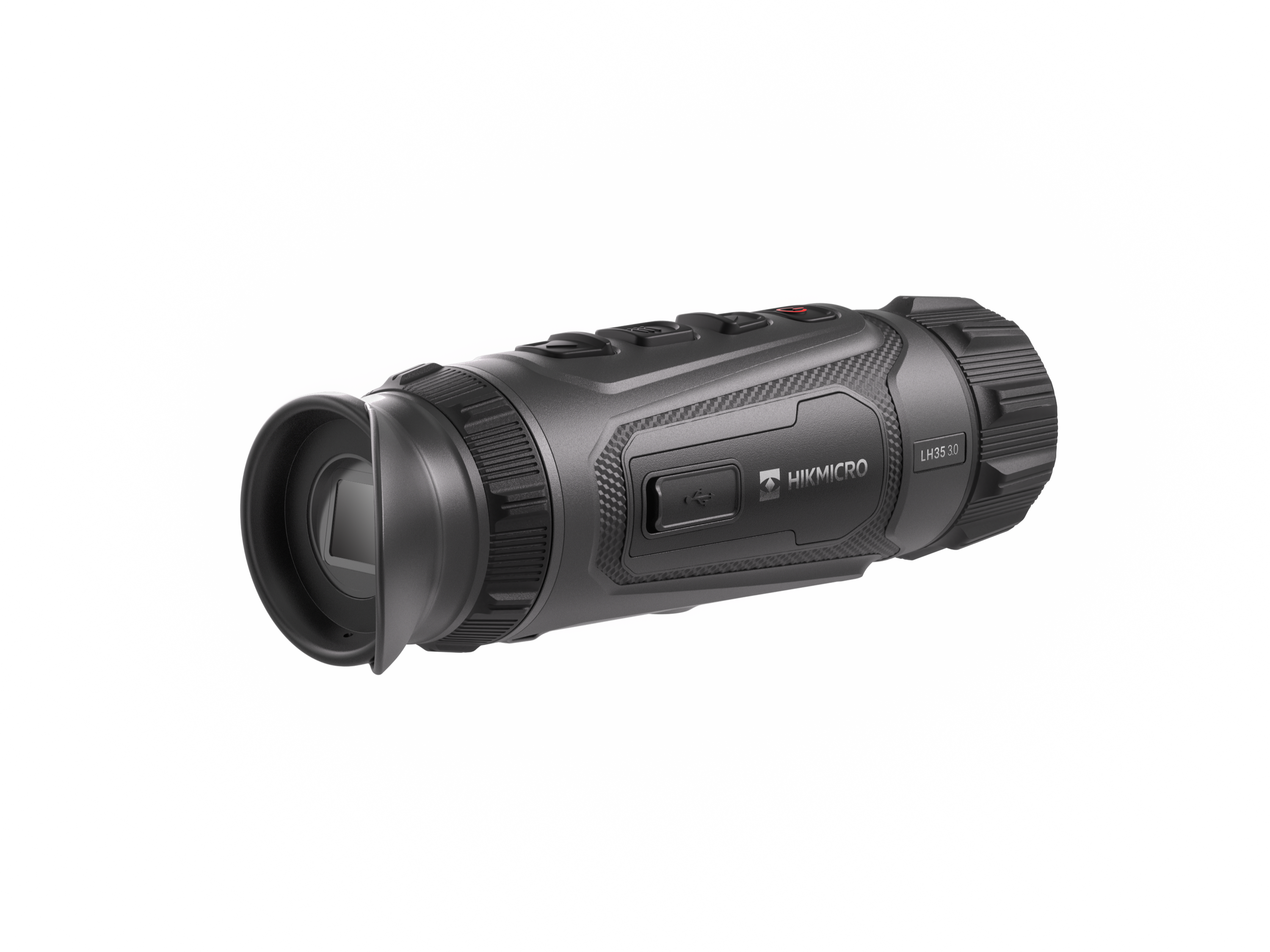 ELITE HIKMICRO Lynx 3.0 35mm thermal monocular for outdoor surveillance and wildlife observation, showing lens and display screen.