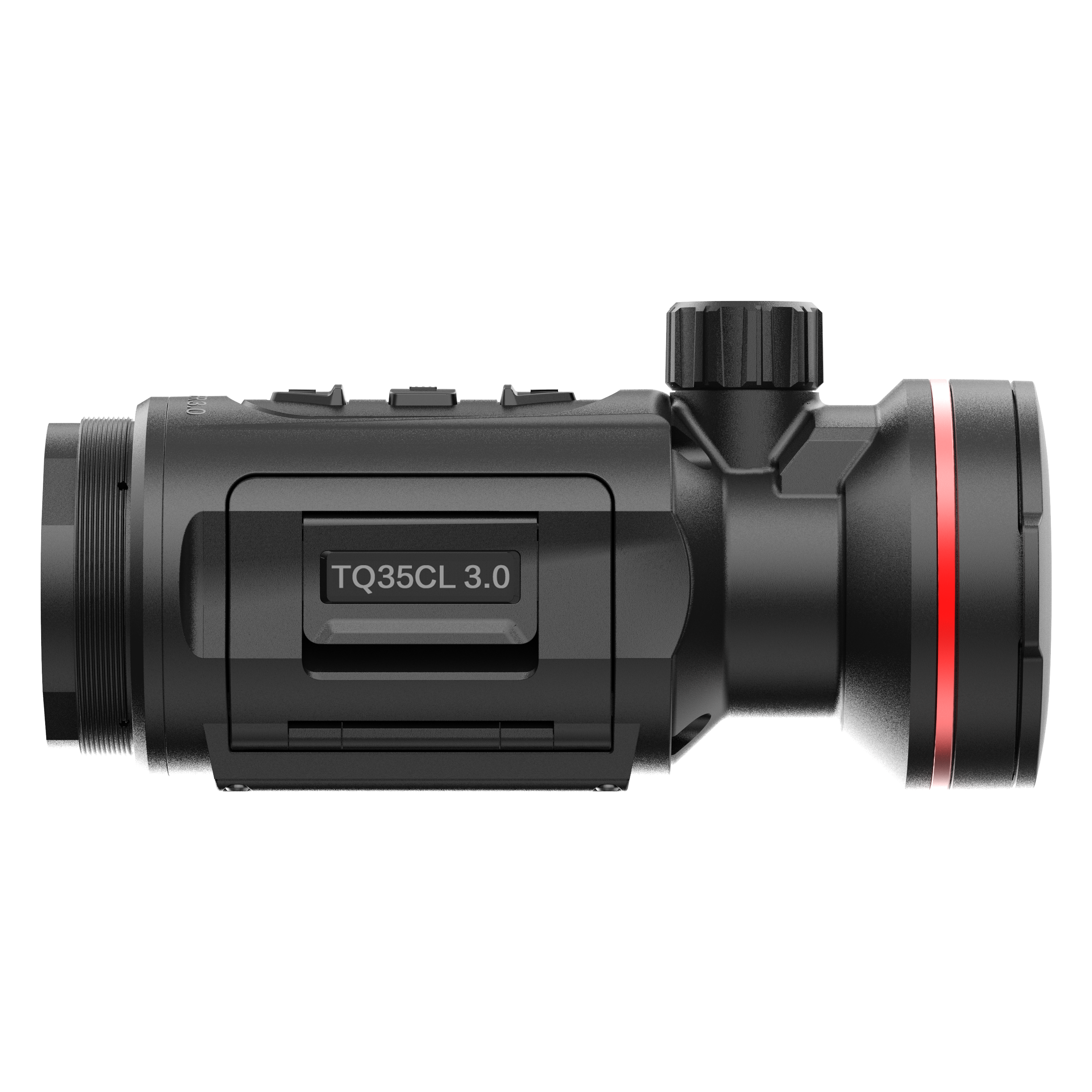 ELITE HIKMICRO Thunder 3.0 TQ35CL thermal front clip-on with laser rangefinder, compact optics device in a black finish.