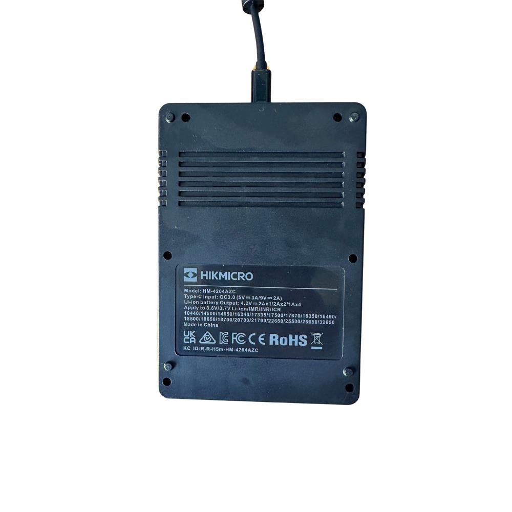 ELITE HIKMICRO 18650 lithium-ion and Ni-MH intelligent quad battery charger with four rechargeable batteries for scopes and night vision devices