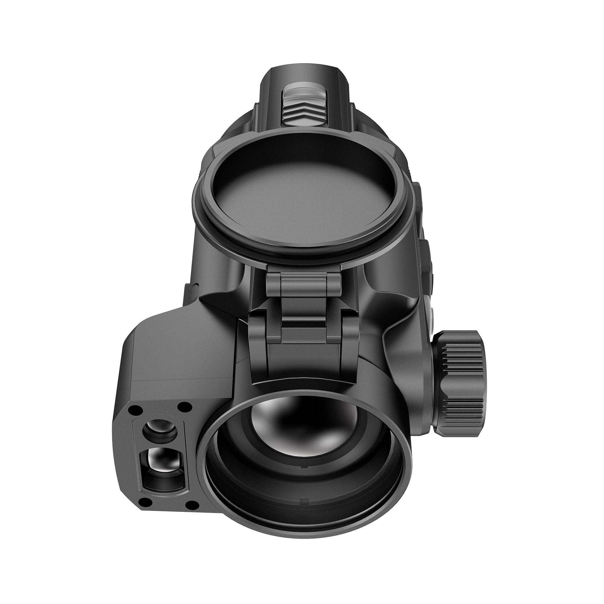 Hawke NocPix MATE H38R thermal clip-on attachment with LRF, 640x512 resolution, <15mK, 12um sensor, mounted on scope.