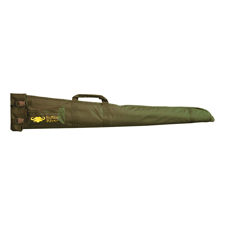 Highland Buffalo River 52-inch green shotgun slip with padded interior and durable fabric for firearm protection.