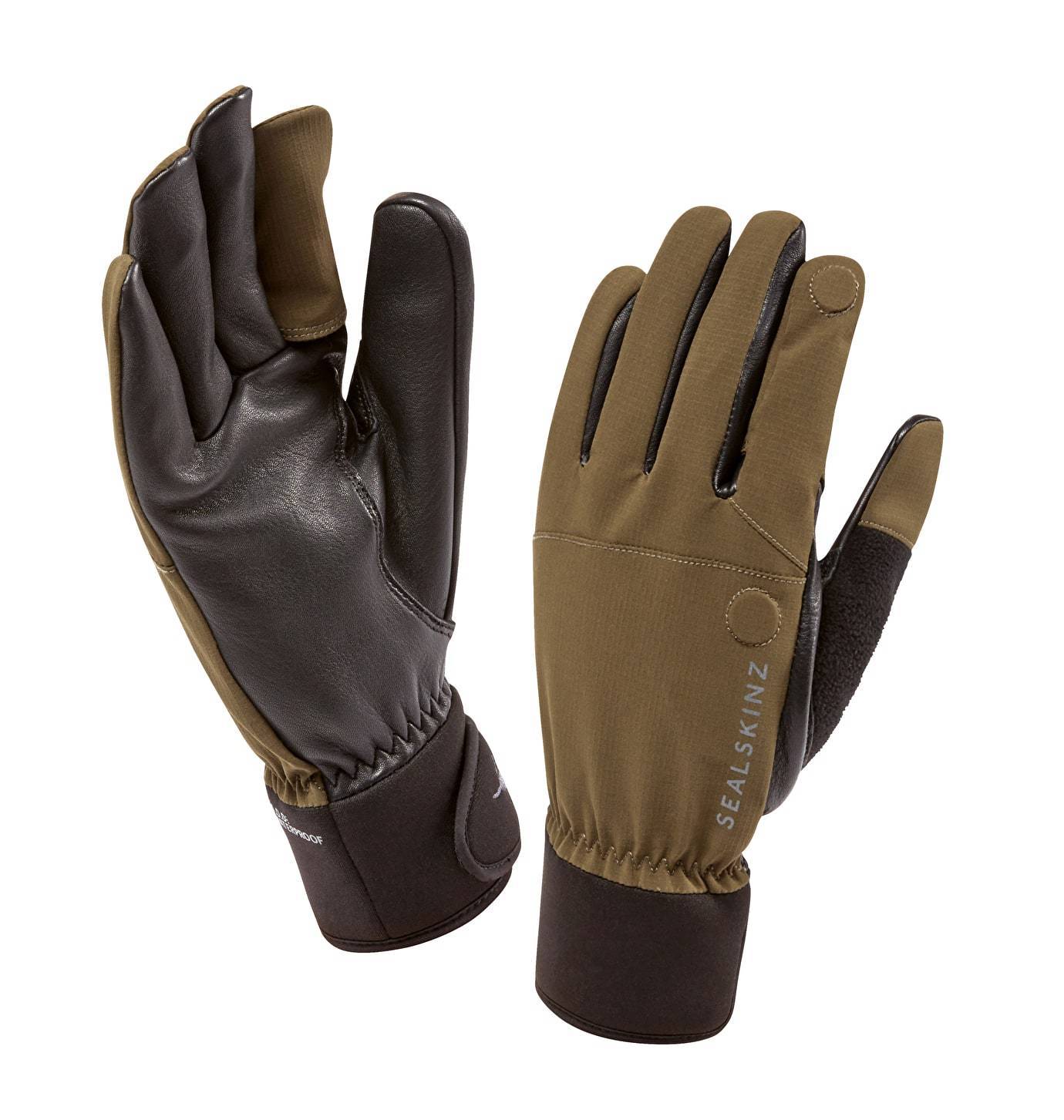 SealSkinz Shooting Gloves in black, designed for outdoor shooting with durable, flexible material and adjustable wrist closure.