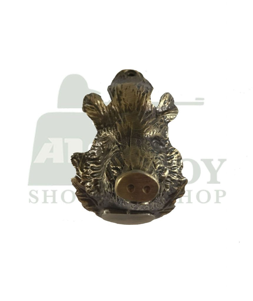 Small bronze boar head trophy plate mount by SPJAGD, detailed animal head sculpture for hunting trophies or decorative use
