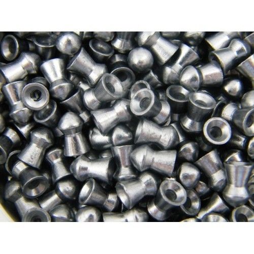 Rothery Bisley Pellets in a container, small metallic ammunition pellets for air rifles or small firearms.