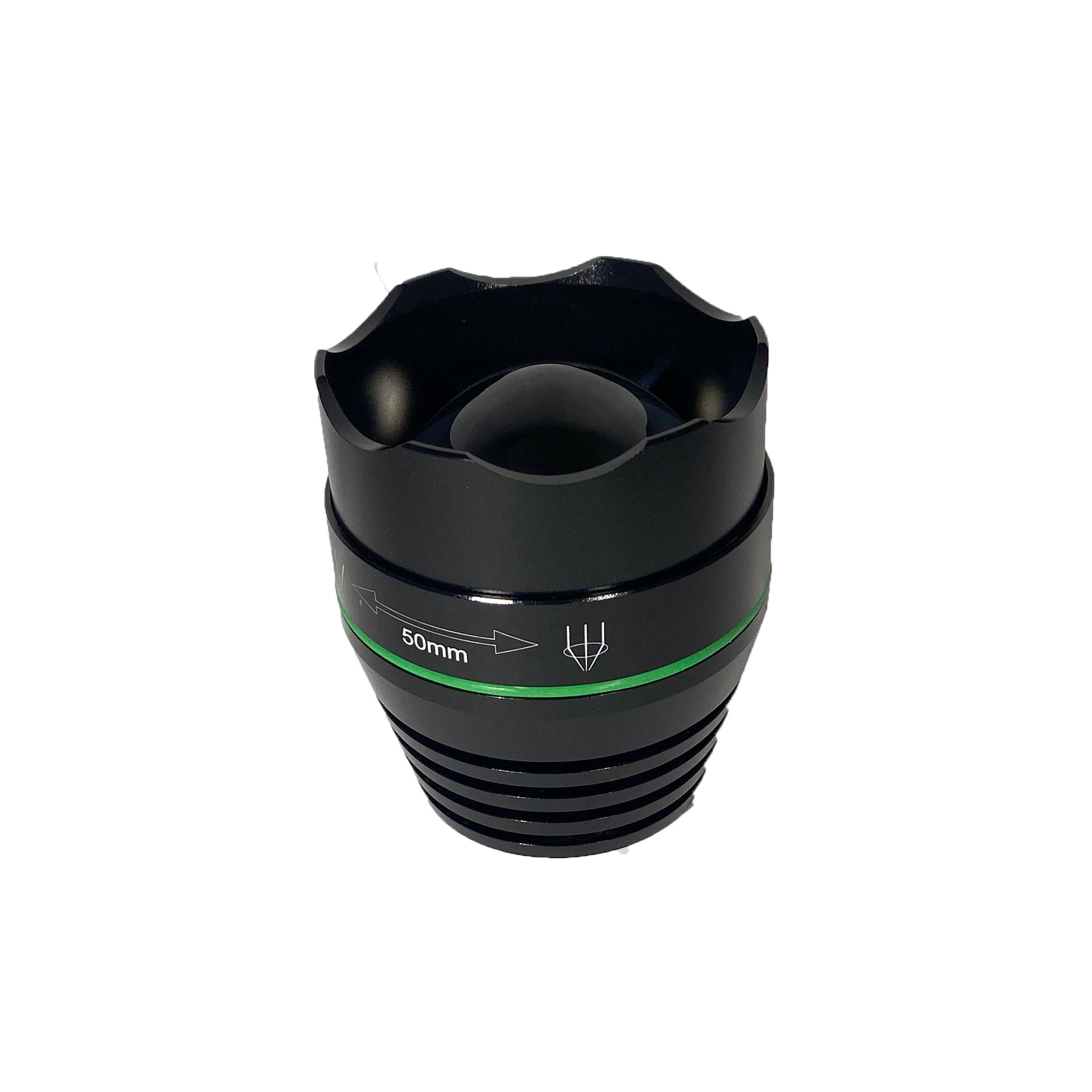 Aspherical lens for Nightsniper Supreme night vision torch by Shenzhen Home Security, showing close-up of lens detail and branding.
