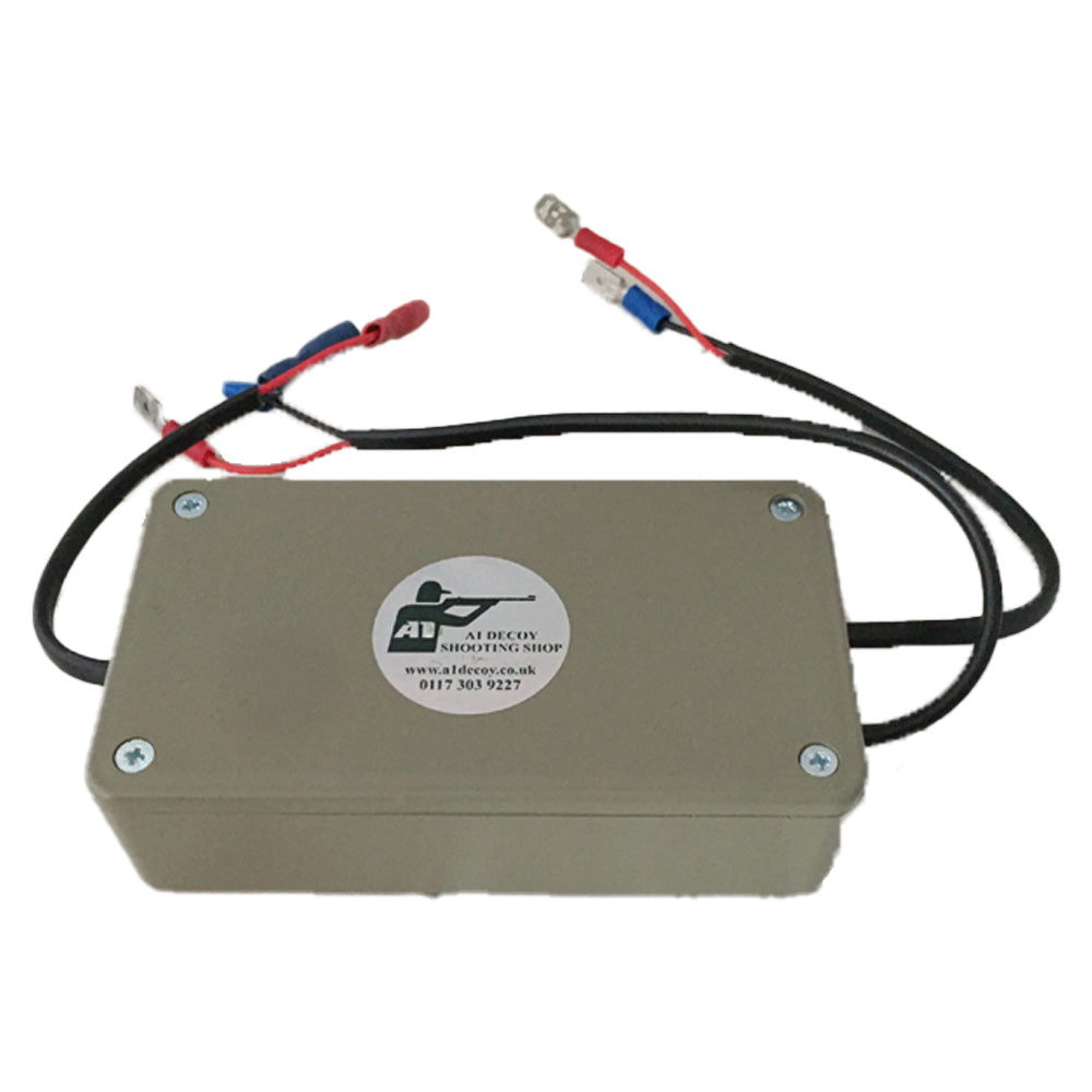 A1 Decoy double flapper and magnet remote control device with black and silver components on a white background.