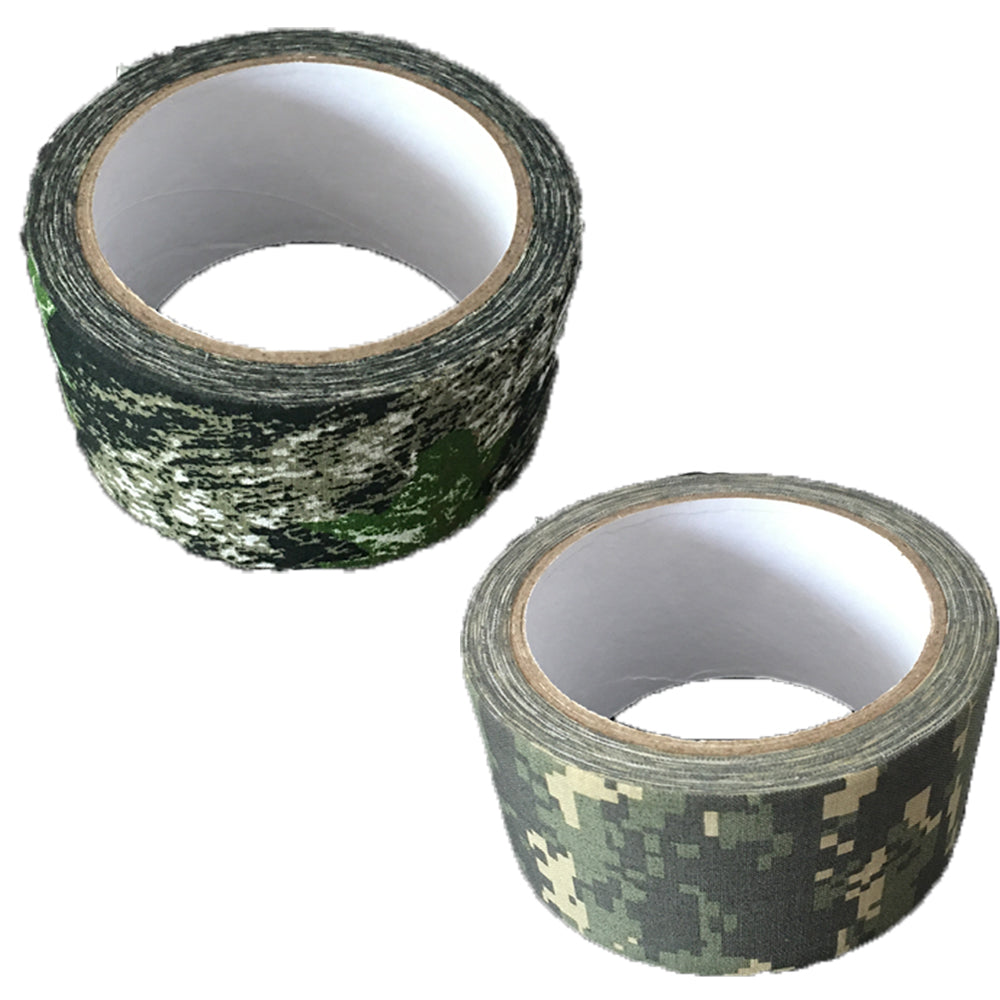 Echo camouflage fabric tape shown in a rolled-up form, featuring a green and brown camouflage pattern on fabric material.