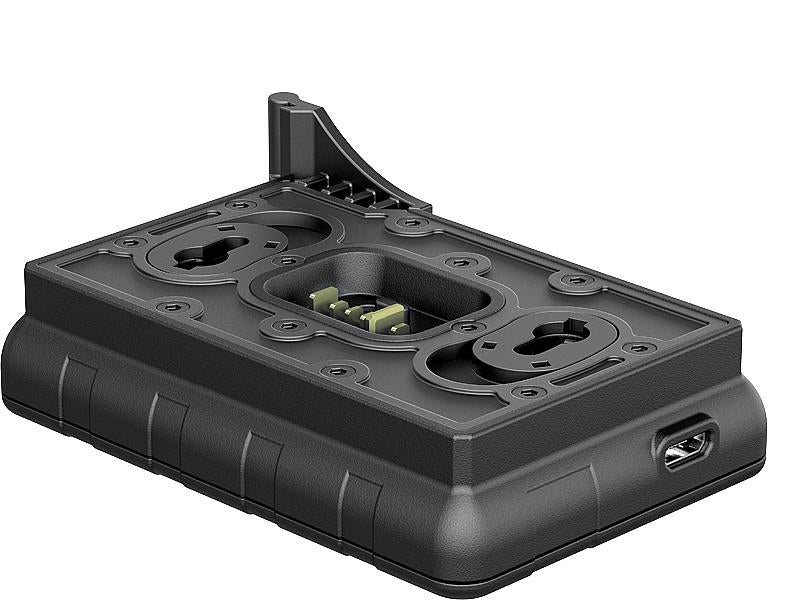 TJACKS IPS Battery Charger shown with multiple charging ports and compact design for efficient power charging.