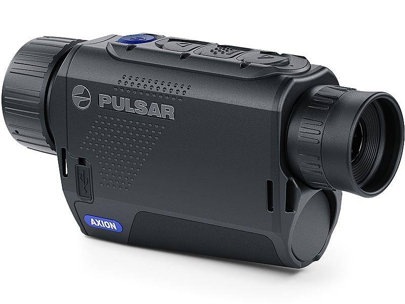 A1 DECOY LTD Pulsar Axion XM30F thermal monocular showing a compact device with lens and control buttons.