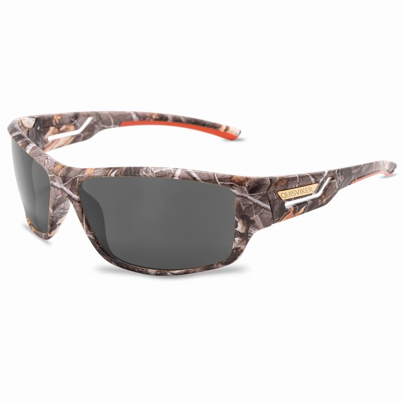 Blue camo hunting glasses from ALIEXPRESS with reflective lenses and sporty frame for outdoor hunting activities.