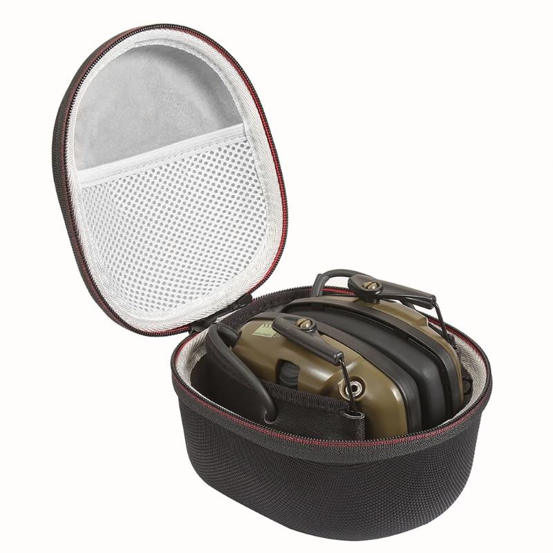 Green Impact Sport ear defenders with carry case, noise-canceling ear protection for safety and comfort.