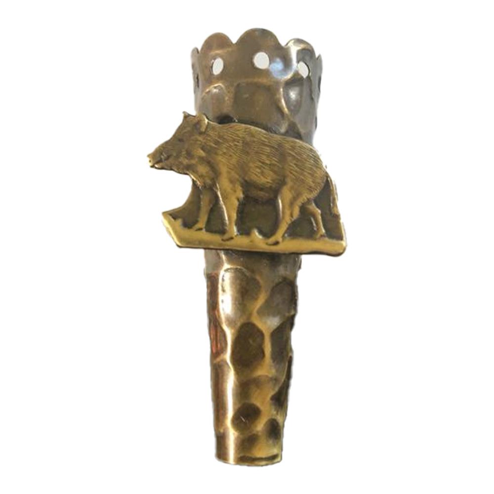 Large boar hair pin by SPJAGD with natural bristles and a sleek metal clasp for secure styling and elegant hair accessory.