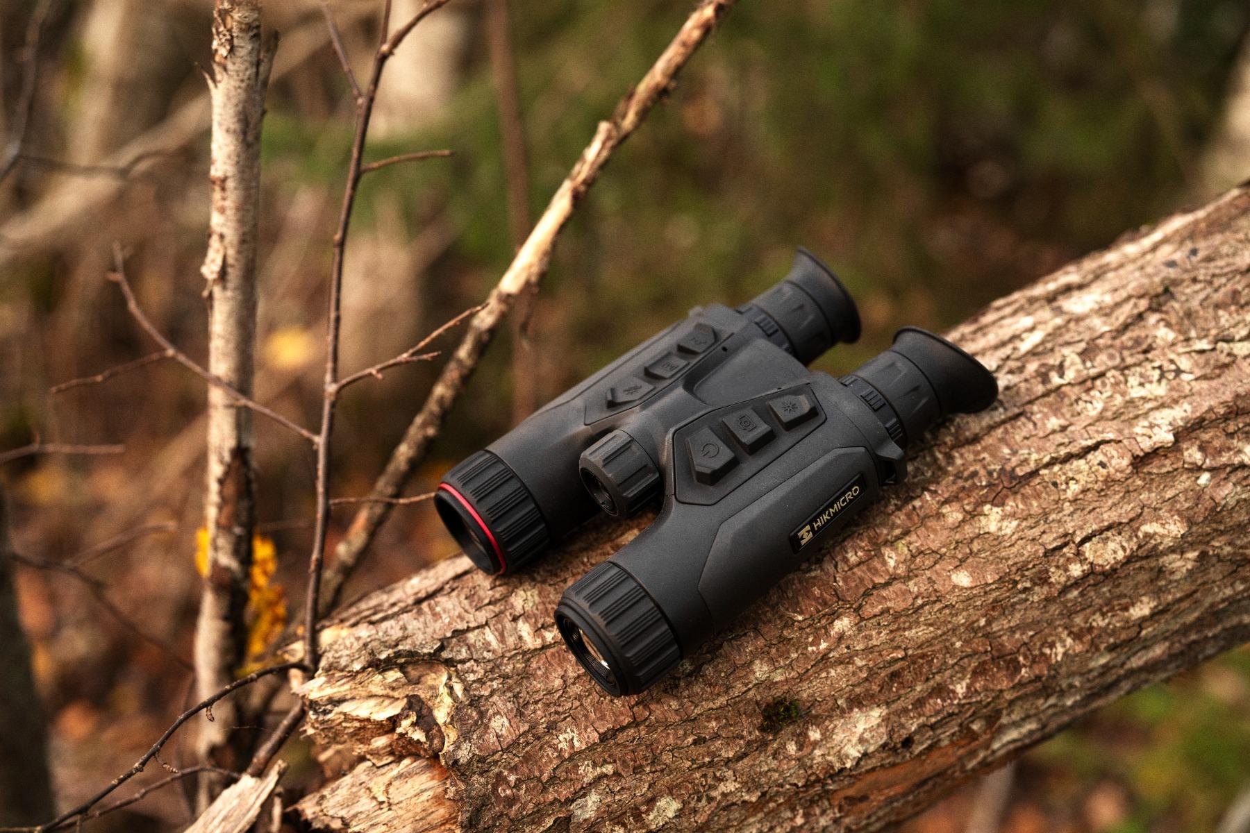 Elite HIKMICRO HABROK Pro 35mm multi-spectrum binoculars with laser rangefinder for night vision and outdoor observation.