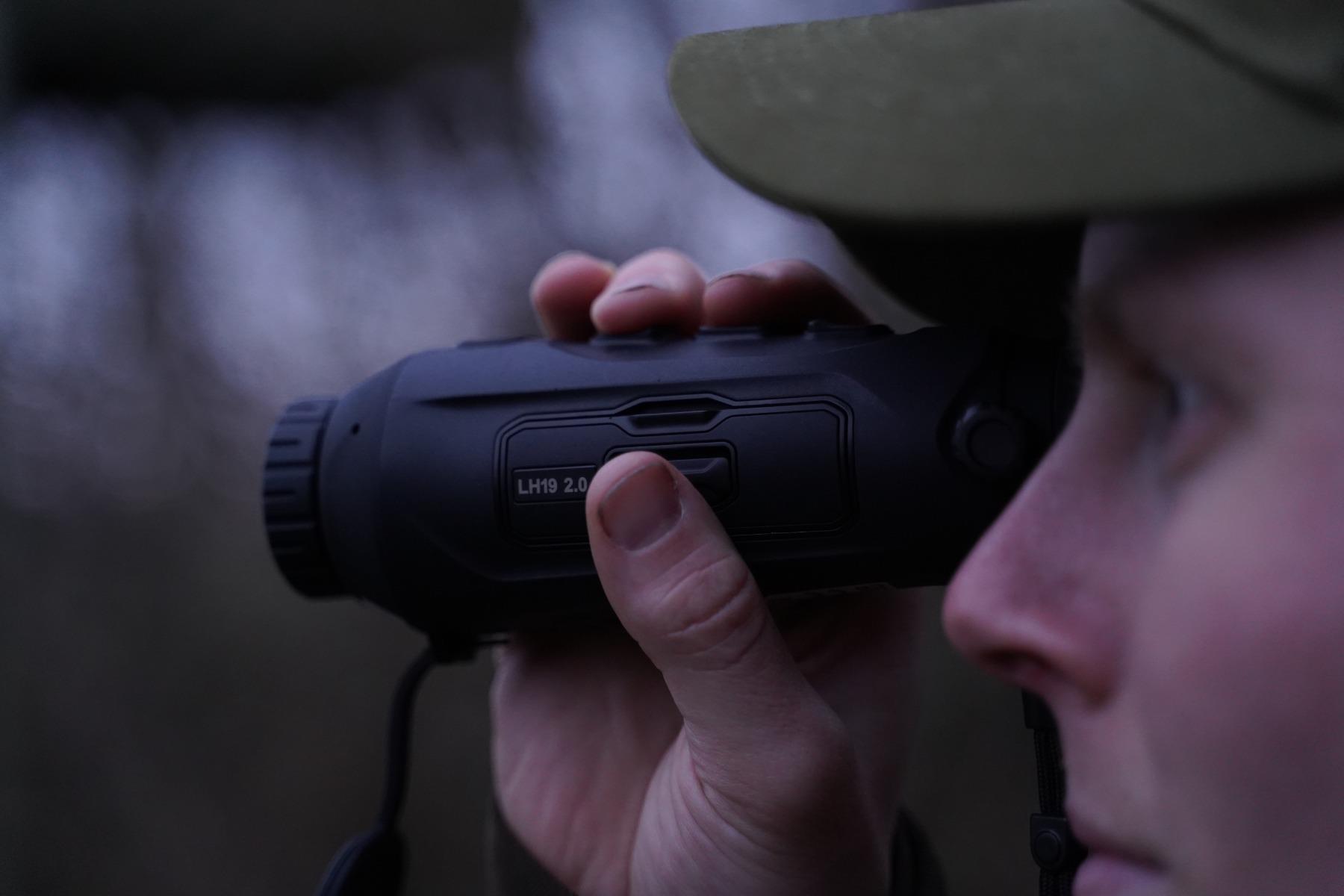 ELITE HIKMicro Lynx Pro 2.0 15mm thermal monocular for night vision and scope use, showing the device with its lens and display screen.