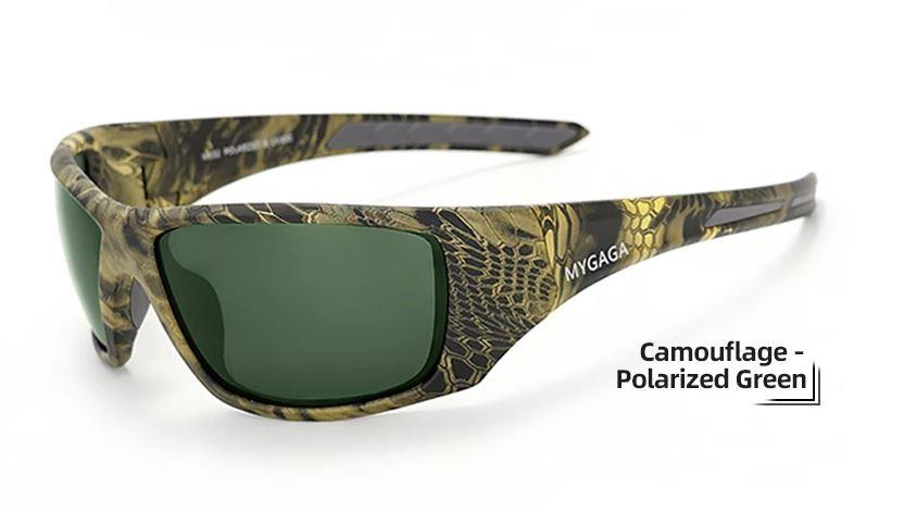 ALIEXPRESS shooting polarized hunting camouflage glasses with green lenses, designed for outdoor hunting and shooting activities.