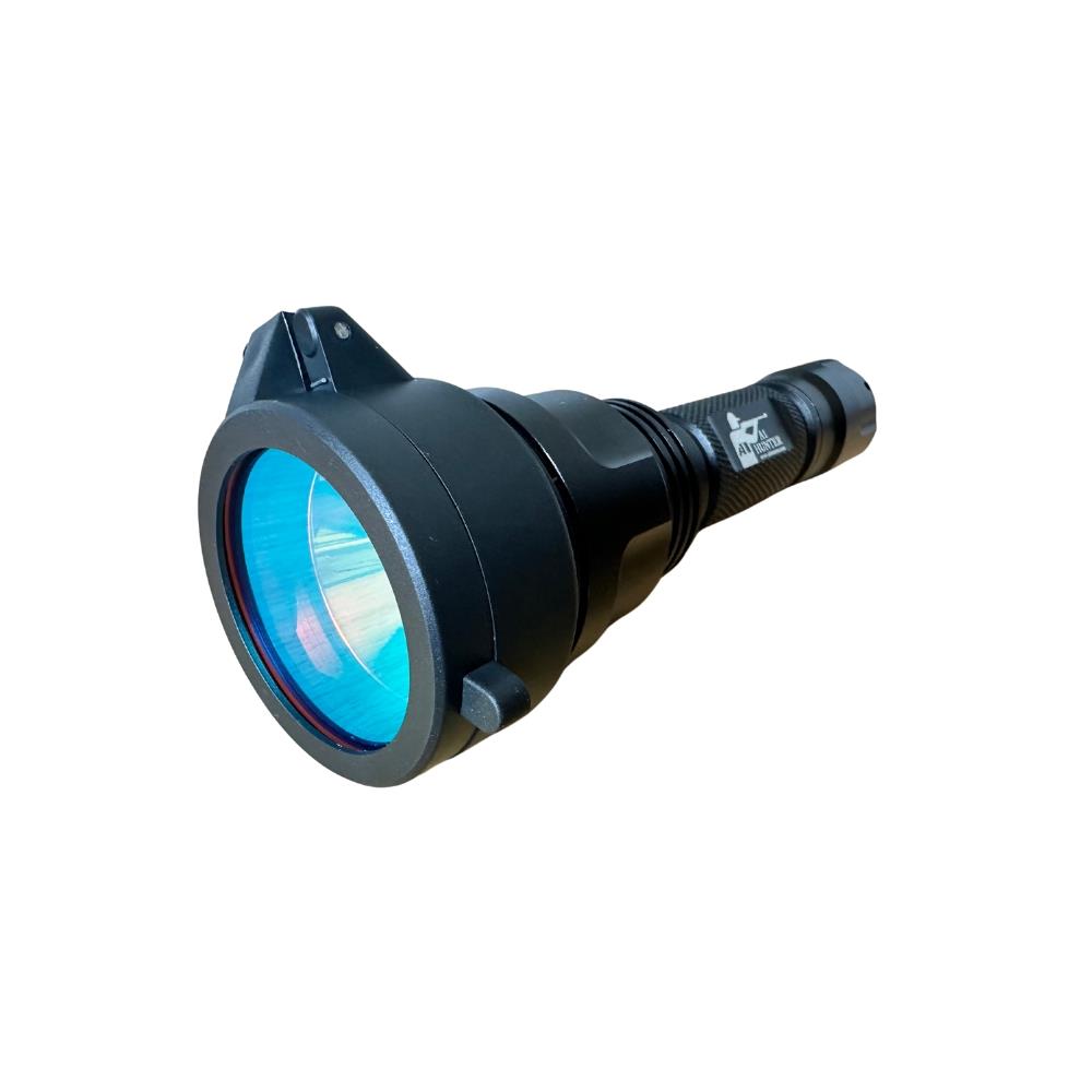 Red torch filter adapter from ALIEXPRESS designed for attaching filters to torches or similar equipment.