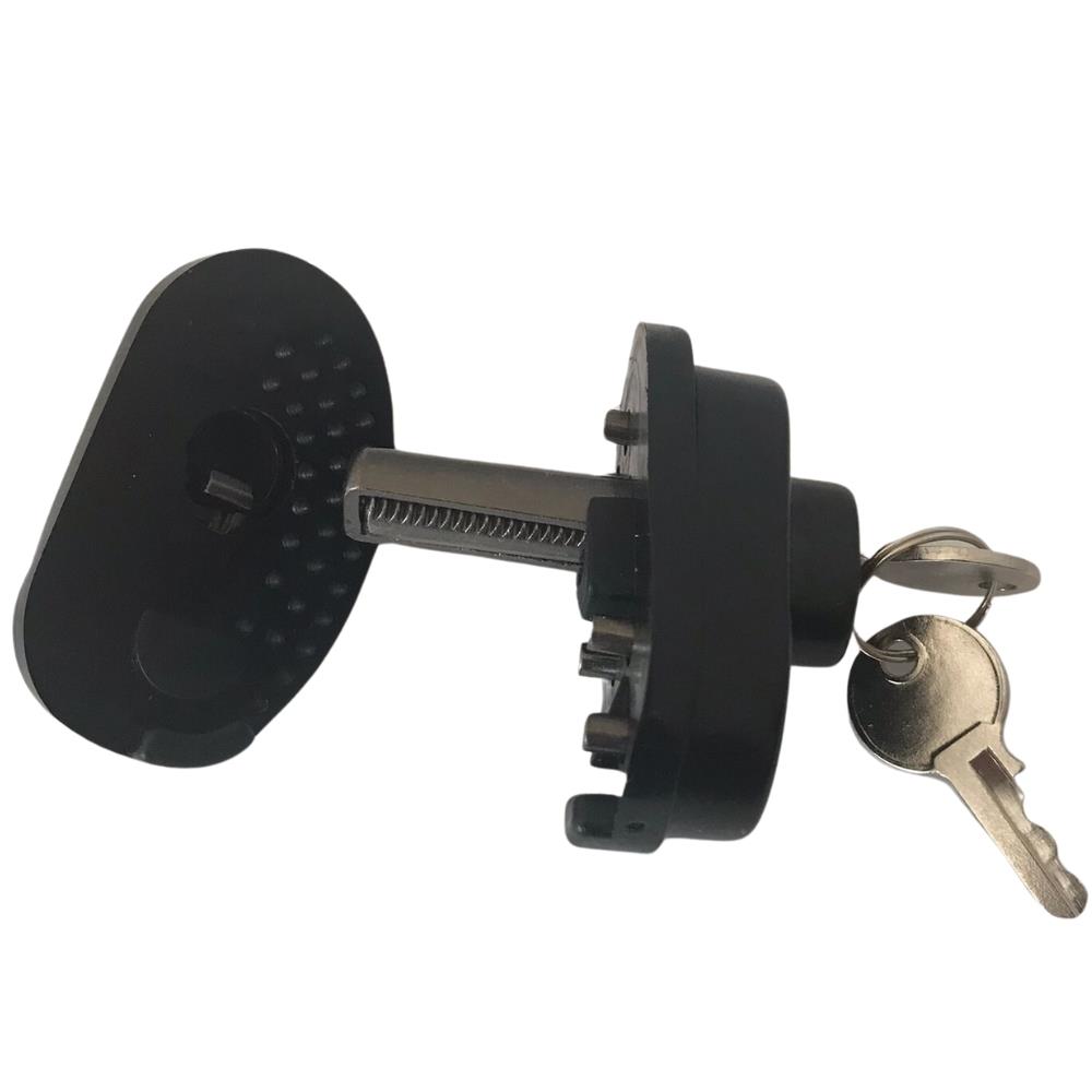 Simon key trigger lock securing rifle, shotgun, air rifle, and pistol for safety and security.