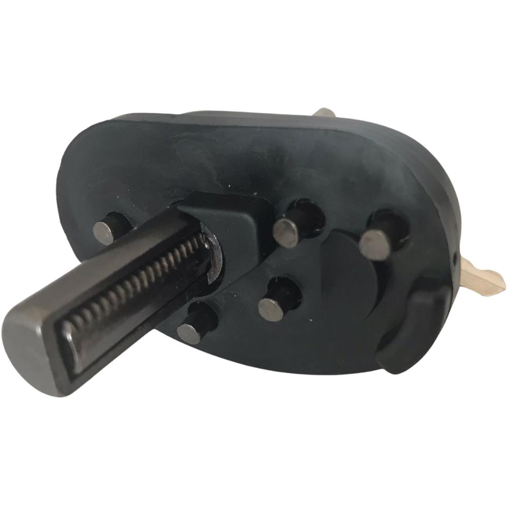 Simon key trigger lock securing a rifle, shotgun, air rifle, and pistol for safety and protection.