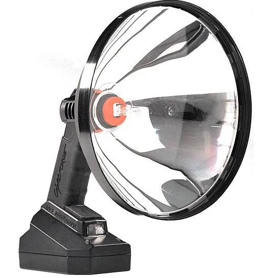 Sportsman Lightforce 240mm Blitz 12V 35W HID handheld lamp with cigar plug for powerful illumination.