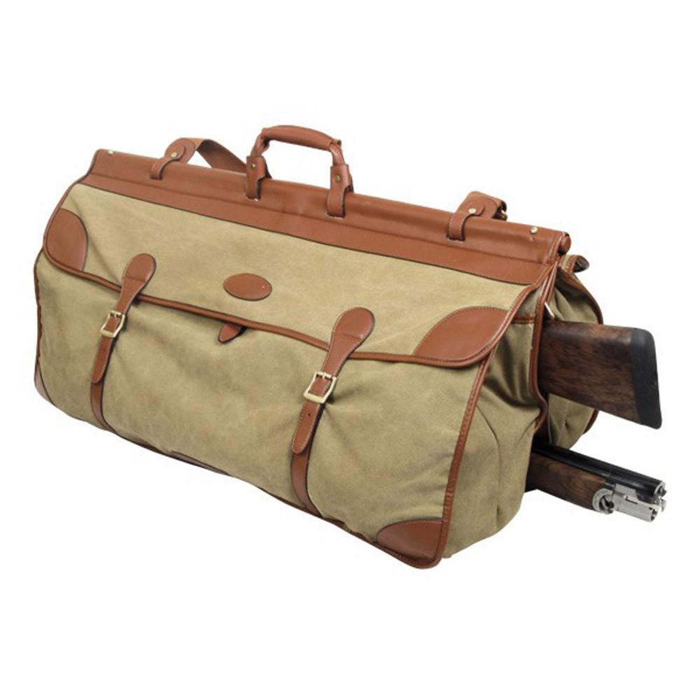 SPORTSMAN Guardian Heritage Travel Bag L, durable navy blue travel bag with leather accents and multiple compartments.