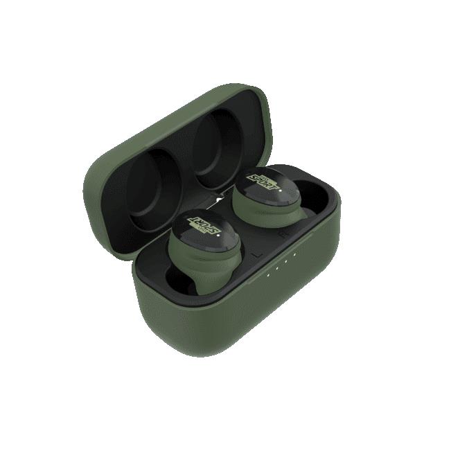 ROTHERY ISOTunes Sport Caliber earbuds in green or orange with secure fit and noise isolation for active use