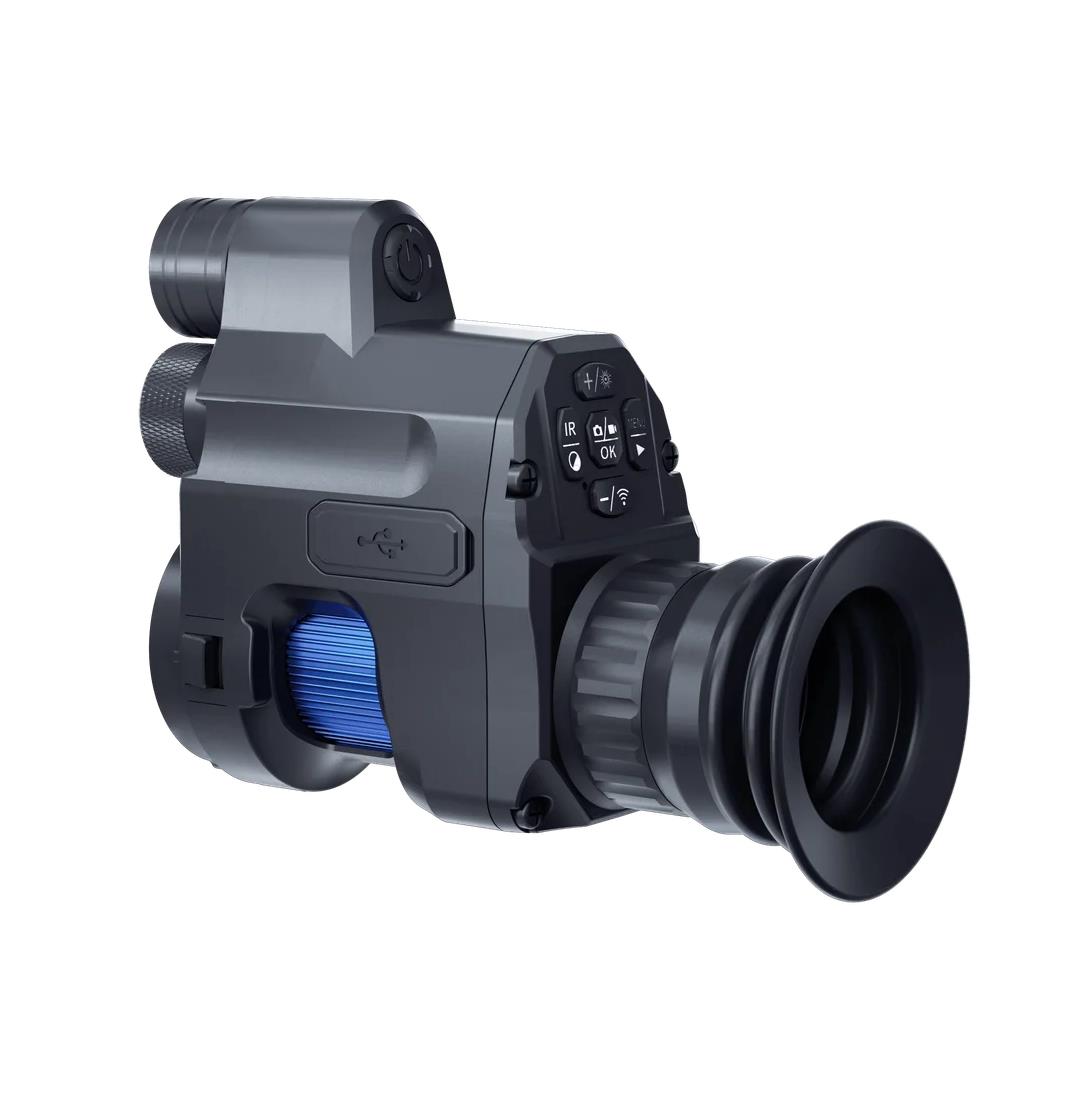 PARD NV007 V2 850 nm night vision add-on mounted on a firearm for enhanced low-light visibility.