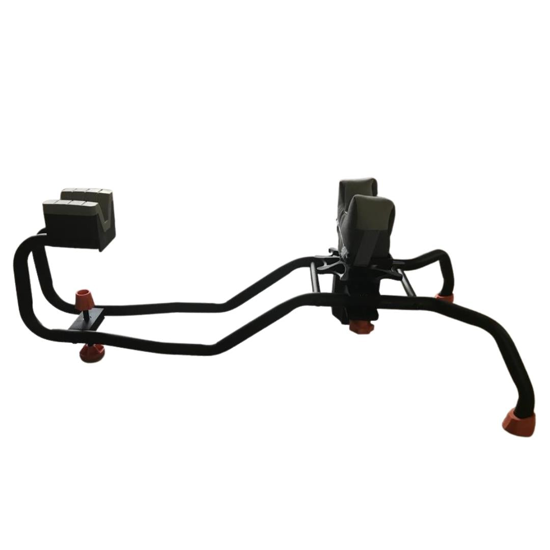 Heavy-duty adjustable ambidextrous gun rest by ECHO, featuring a sturdy design for secure firearm support.