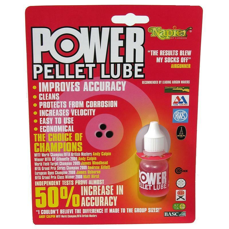 Rothery Napier Power Pellet Lube 10ml bottle with label, designed for pellet gun maintenance and lubrication.