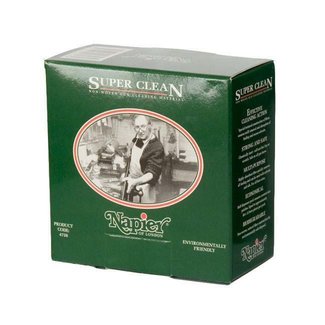 NAPIER SUPER CLEAN GREEN BOX by ROTHERY, a green cleaning product container with label and cap, positioned on a plain background.