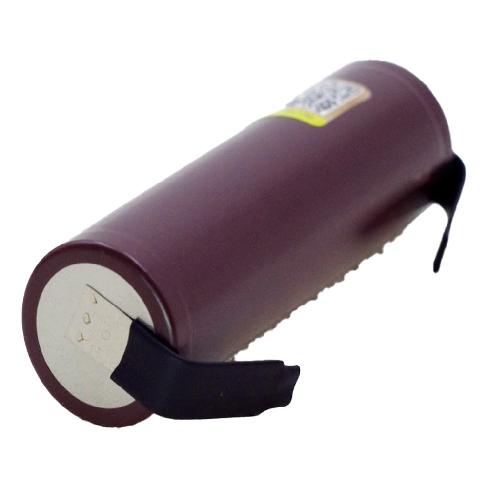 18650 lamp battery by AliExpress, showing a cylindrical rechargeable lithium-ion battery with positive and negative terminals.