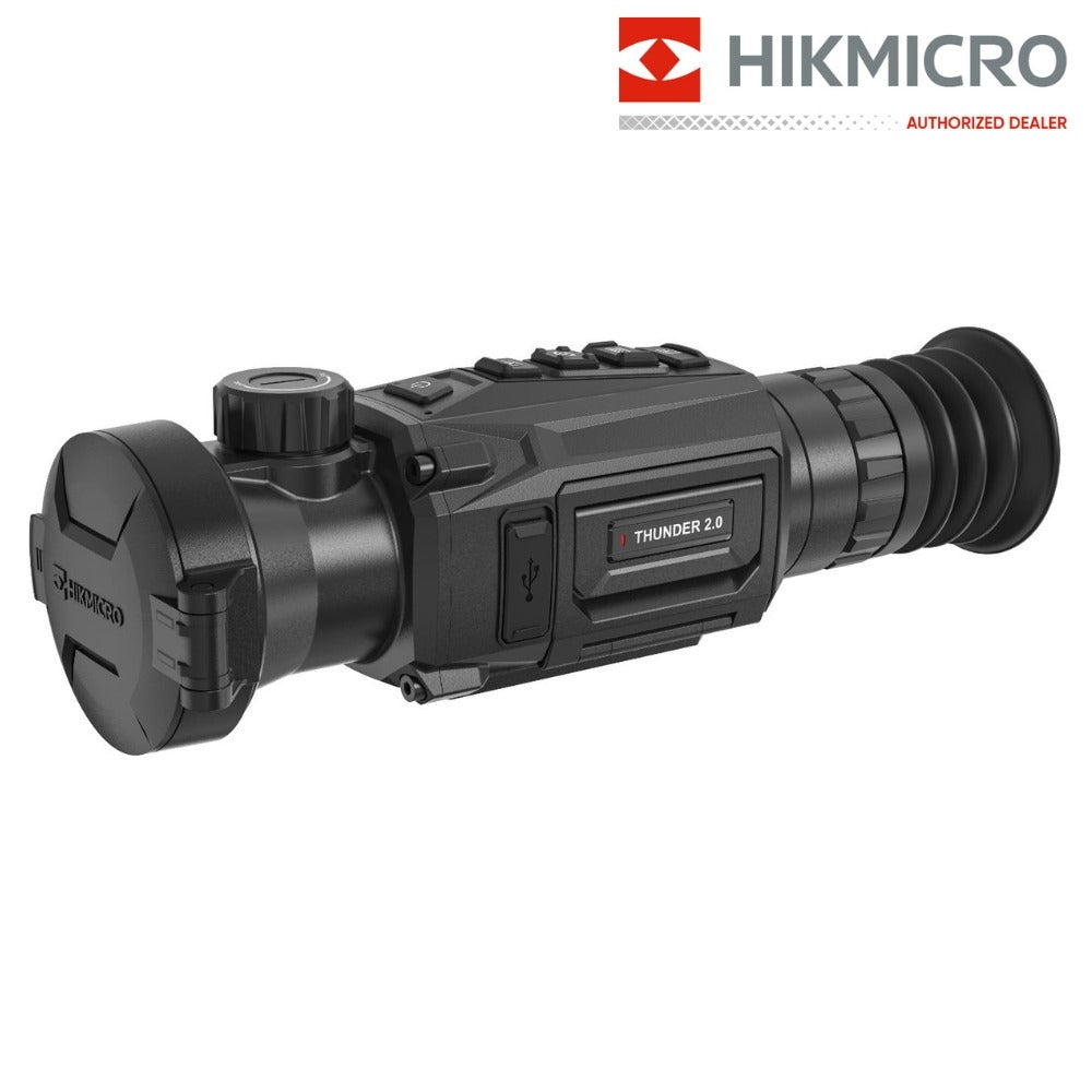 ELITE HIKMICRO Thunder 2.0 Pro TQ50 thermal weapon scope with 2.6x magnification, 50mm lens, 640x512 resolution, and rail mount