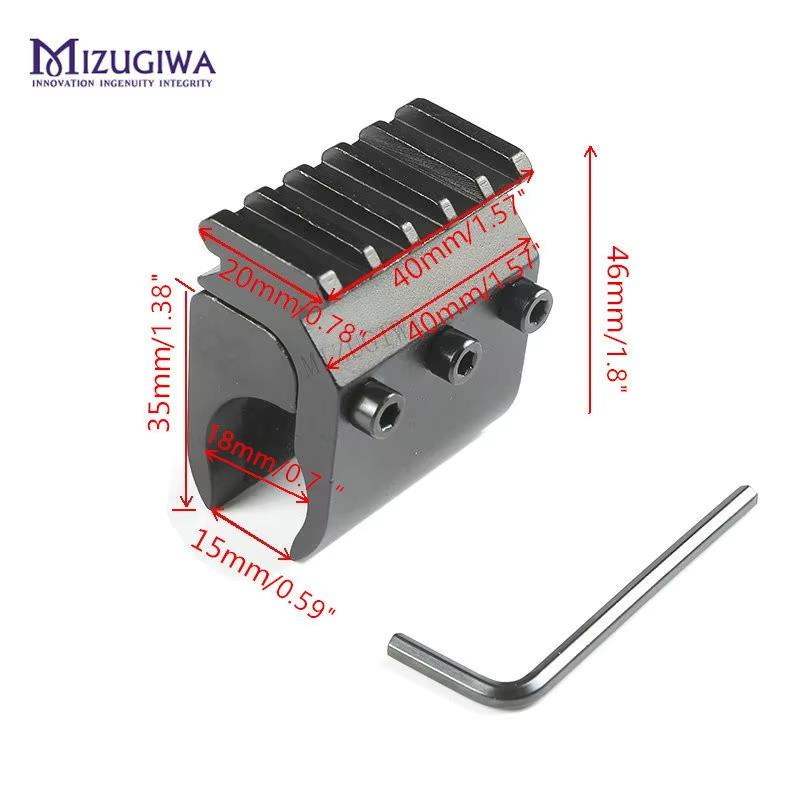 AliExpress Picatinny adapter for single tube mounts, compatible with 20mm rails, shown attached to a firearm or scope rail.
