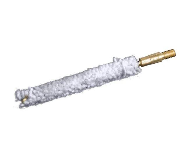 EDGAR Breakthrough Bore Mop for .25/.264 caliber and 6.5mm rifles, shown in a close-up image with cleaning threads and material.