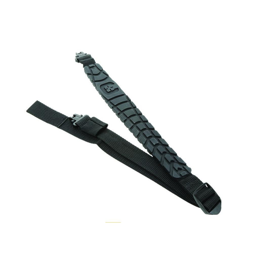 Black Caldwell Max Grip Slim Sling by SPORTSMAN shown on a firearm, featuring a sleek design and adjustable strap for comfortable carry.