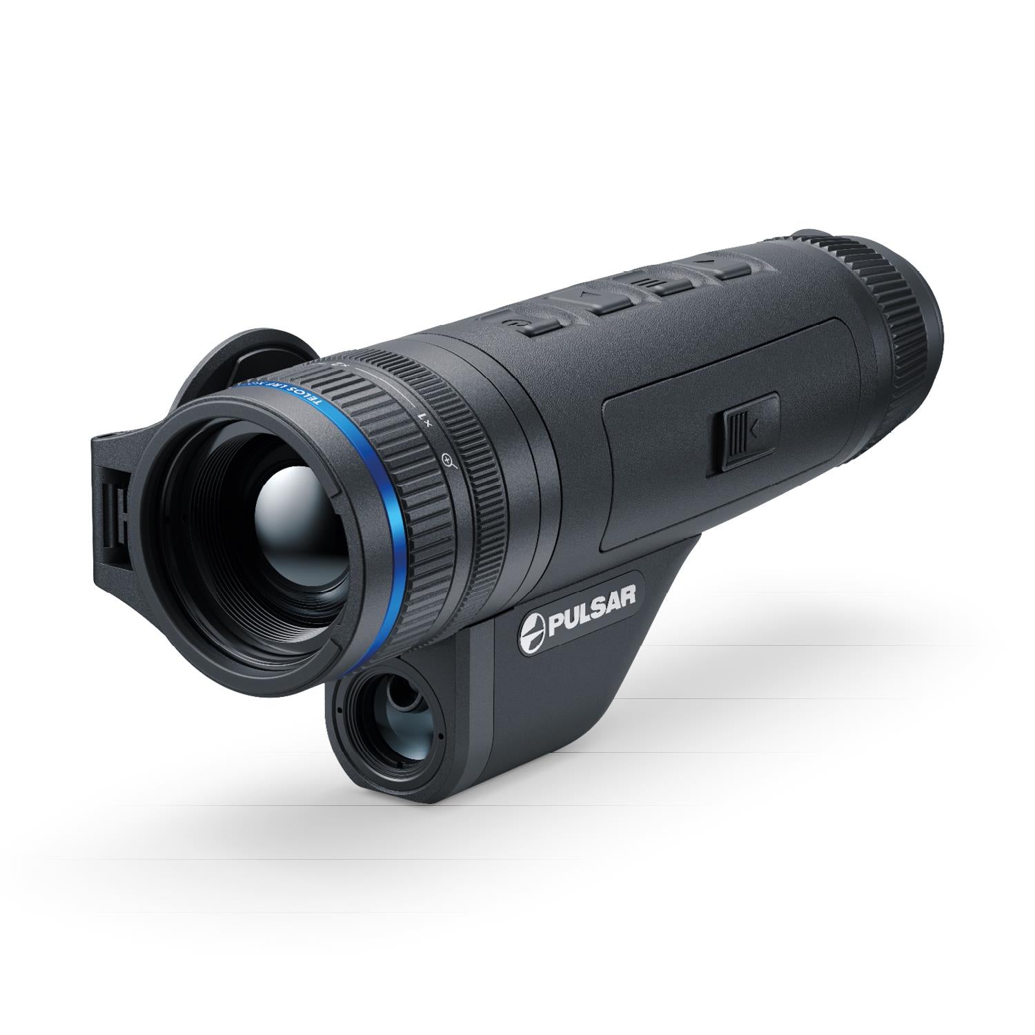 TJACKS Pulsar Telos XQ35 LRF thermal monocular with laser rangefinder, 384x288 sensor, 1300m detection for night vision.