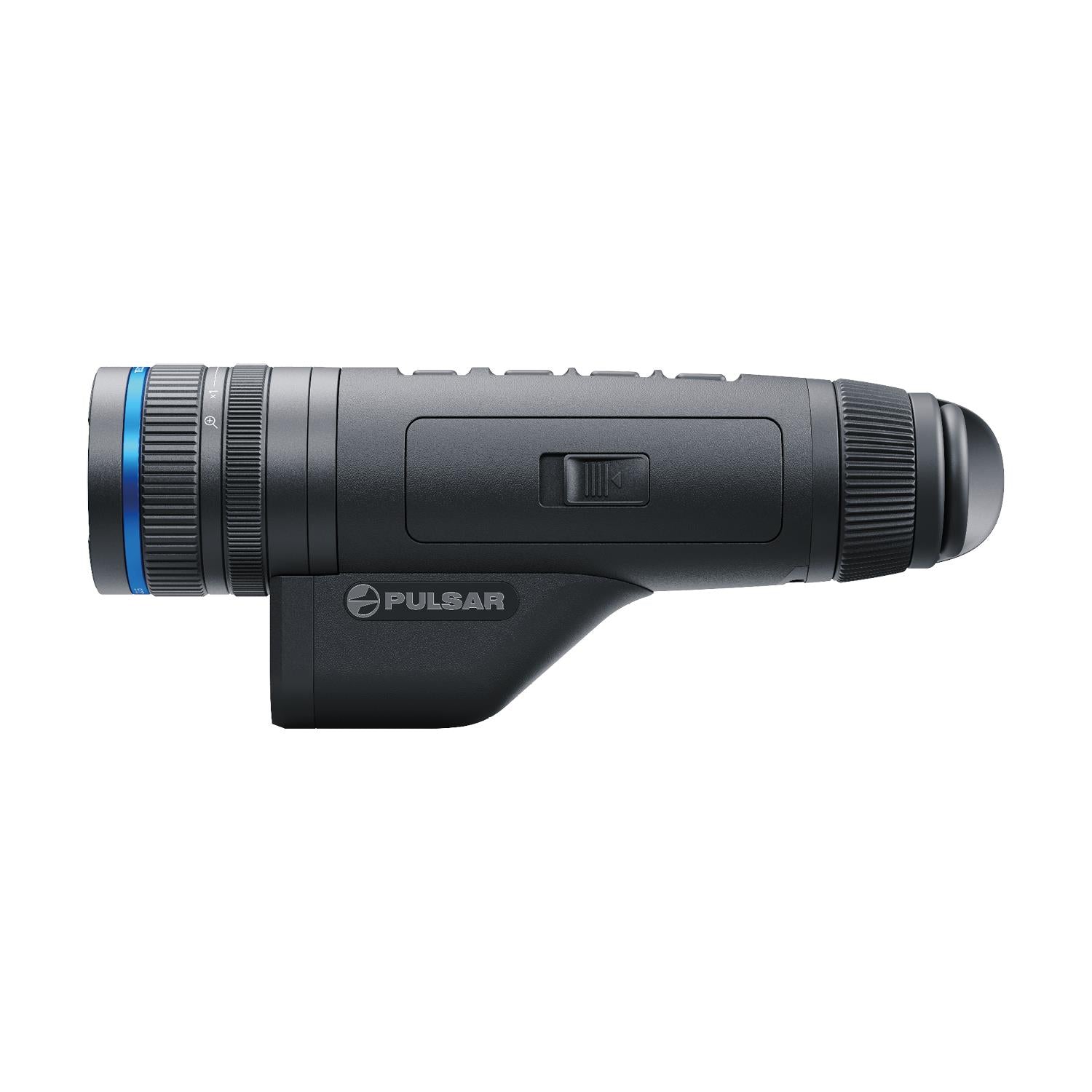 TJACKS Pulsar Telos XQ35 LRF thermal monocular with laser rangefinder, 384x288 sensor, 1300m detection for night vision.