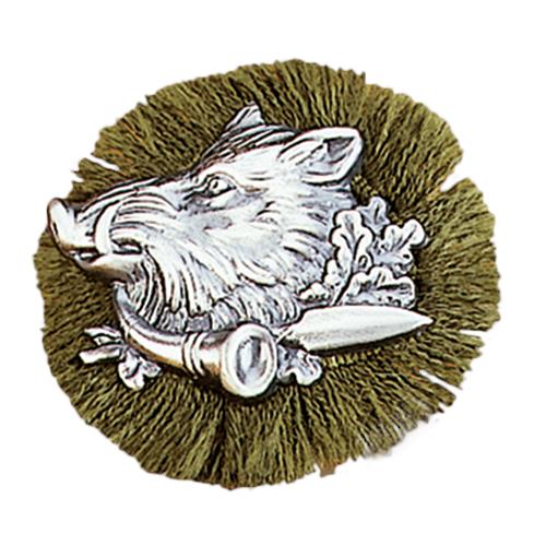 Wild boar decorative pin from accessories collection, featuring detailed metal craftsmanship and natural animal design.