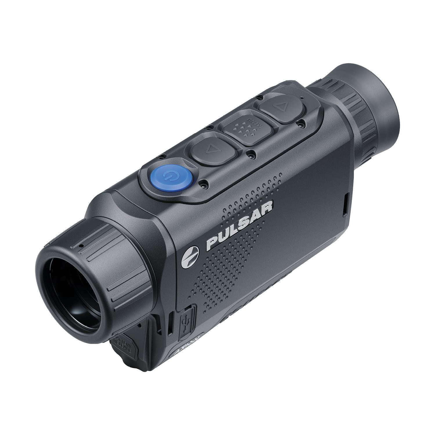 TJACKS Pulsar Axion Compact Thermal Monocular XG30 thermal spotter showing handheld device with lens and display screen