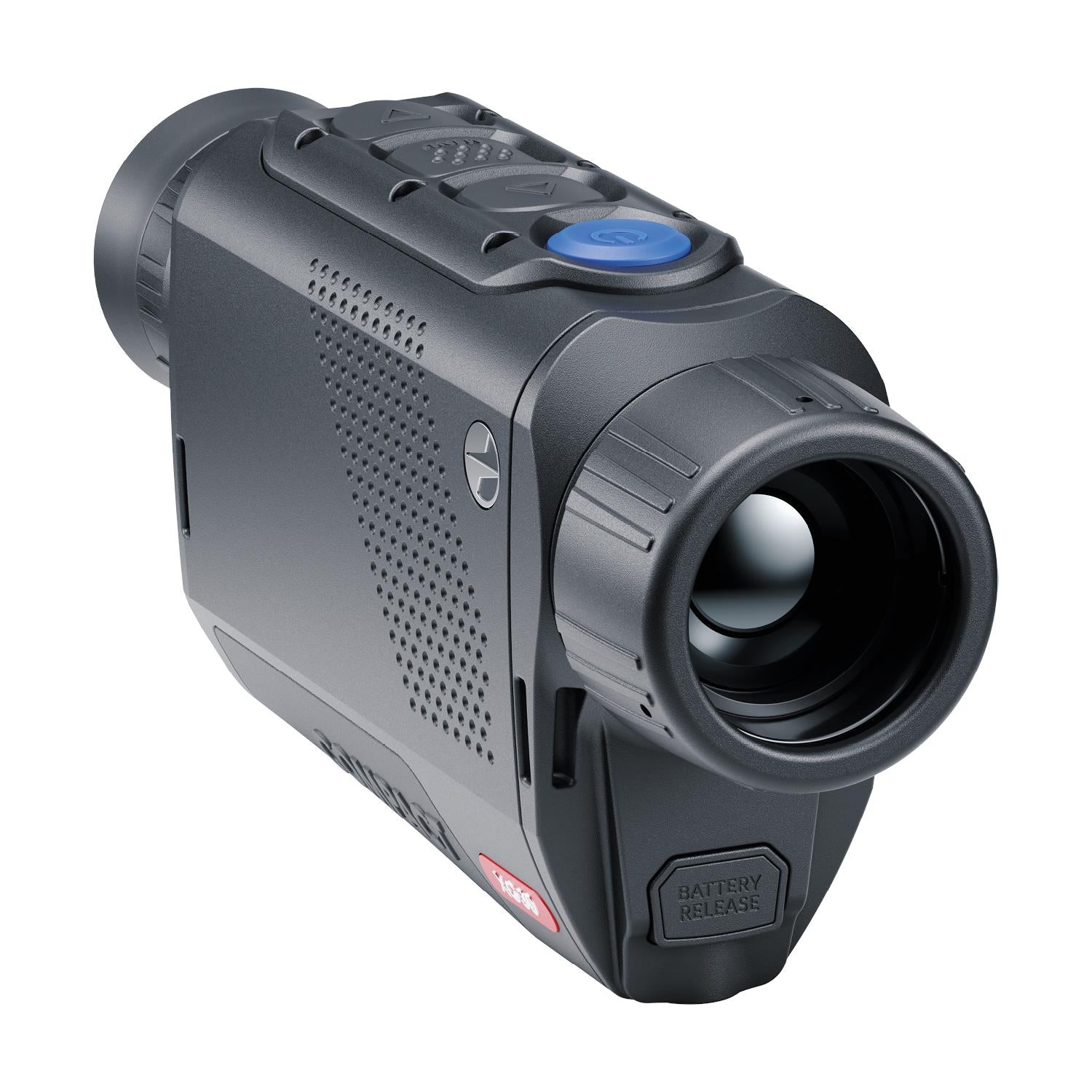 TJACKS Pulsar Axion Compact Thermal Monocular XG30 thermal spotter with compact design, black body, and detailed lens view.